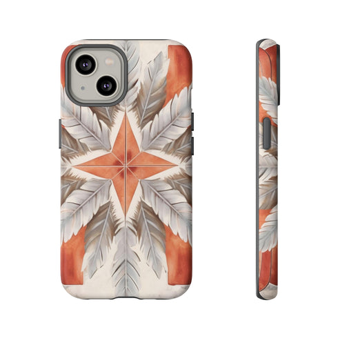 Silver Feather Compass - Impact Resistant Phone Case